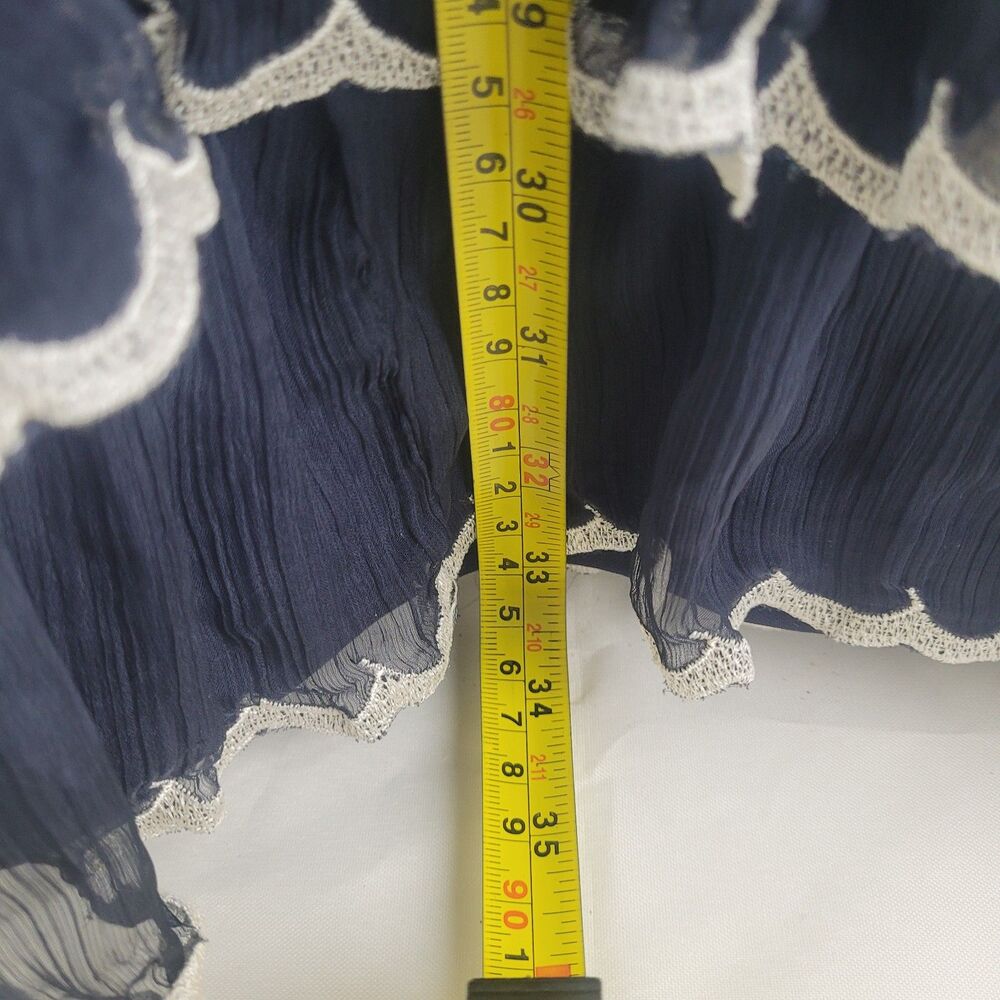 Doe & Rare navy blue sleeveless tiered mini dress Sz M - Picture 4 of 4